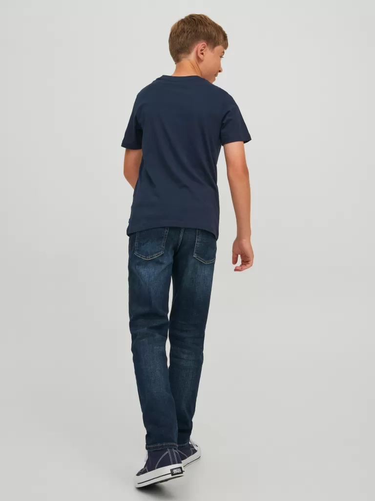 JACK & JONES Koszulki | Wyprzedaż^Gładki T-shirt Junior Niebieski