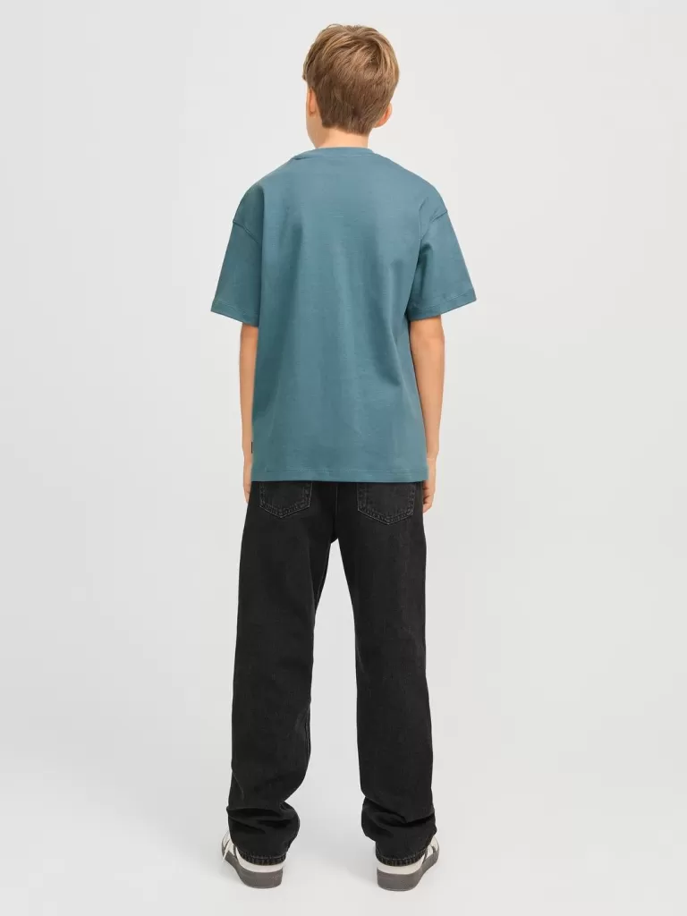 JACK & JONES Koszulki^Gładki T-shirt Junior Niebieski