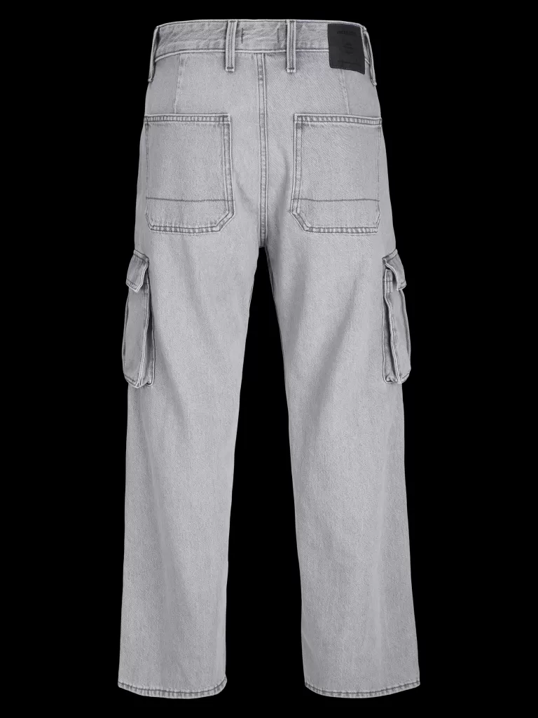 JACK & JONES Jeansy^-JJIALEX JJCARGO AKM 313 LN JNR Jeansy o kroju baggy Junior Szary