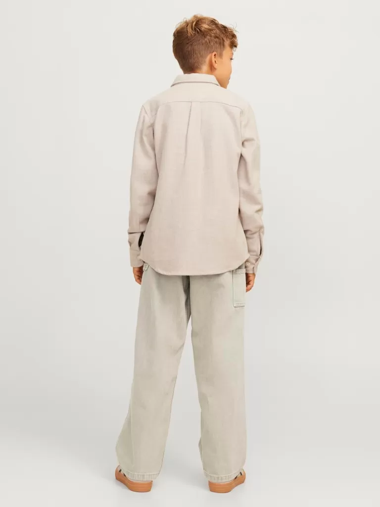JACK & JONES Jeansy^JJIALEX JJCARPENTER AKM SN 140 JNR Jeansy o kroju baggy Junior Beżowy