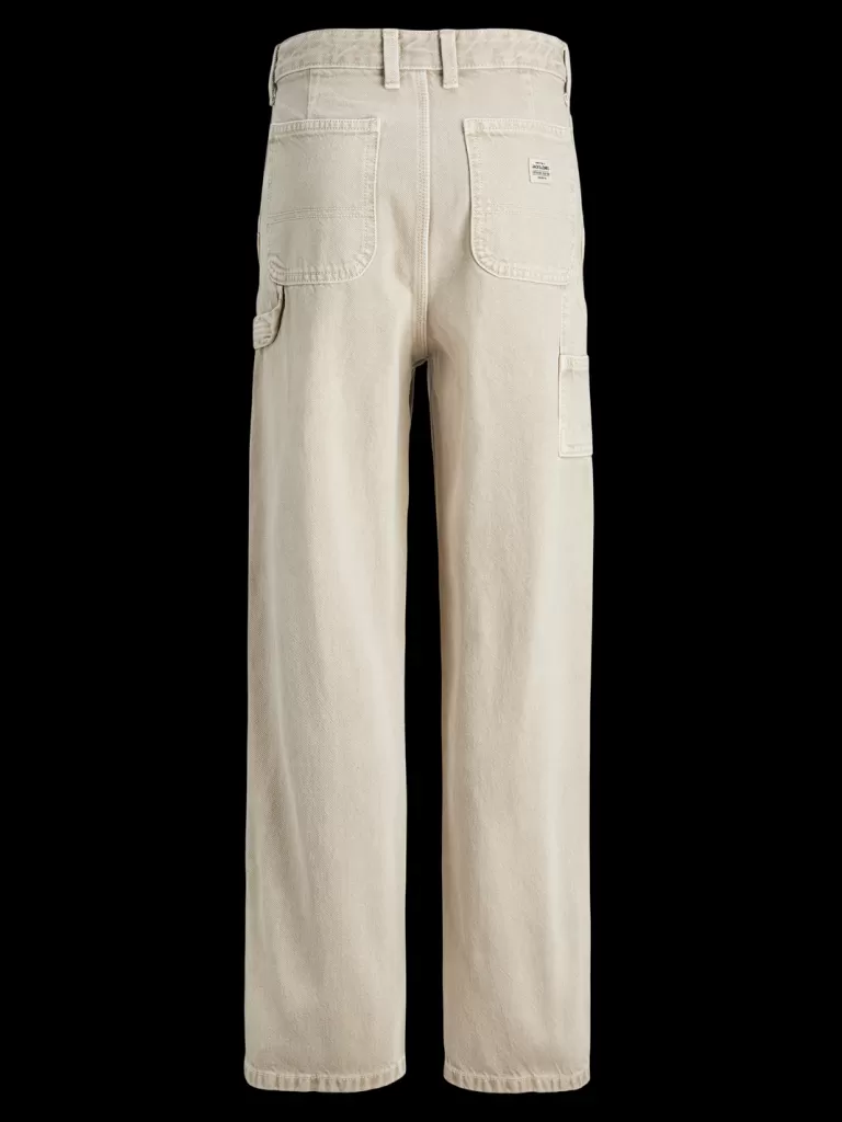 JACK & JONES Jeansy^JJIALEX JJCARPENTER AKM SN 140 JNR Jeansy o kroju baggy Junior Beżowy