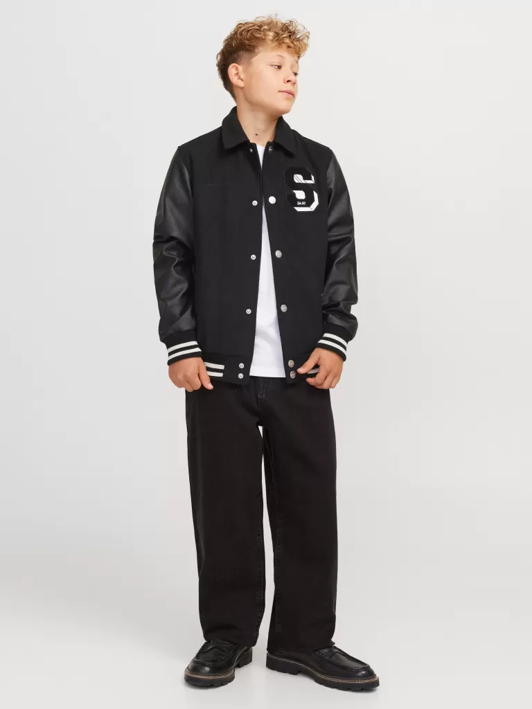 JACK & JONES Jeansy^JJIALEX JJORIGINAL SQ 041 JNR Jeansy o kroju baggy Junior Czarny