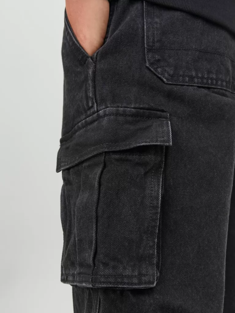 JACK & JONES Jeansy | Wyprzedaż^JJICHRIS JJCARGO MF 954 JNR Jeansy o swobodnym kroju Junior Czarny