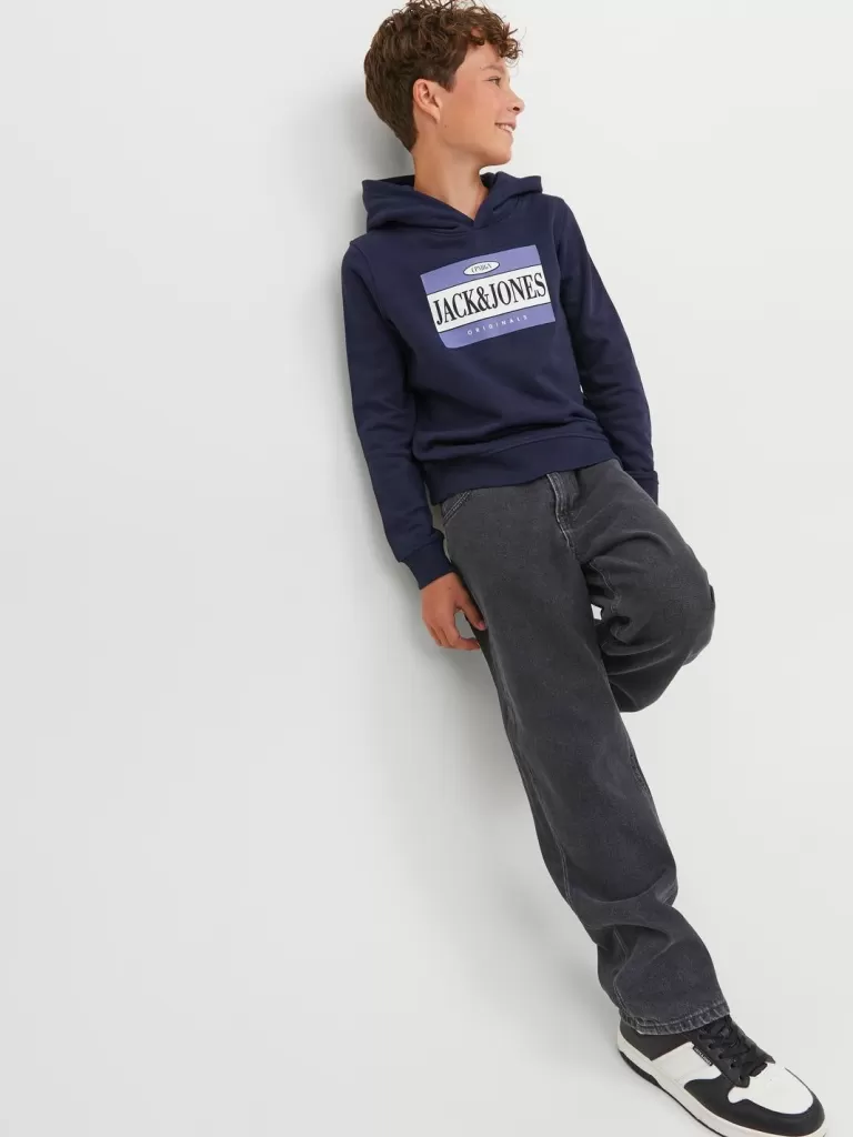 JACK & JONES Jeansy | Wyprzedaż^JJICHRIS JJIORIGINAL SQ 955 JNR Jeansy o swobodnym kroju Junior Czarny
