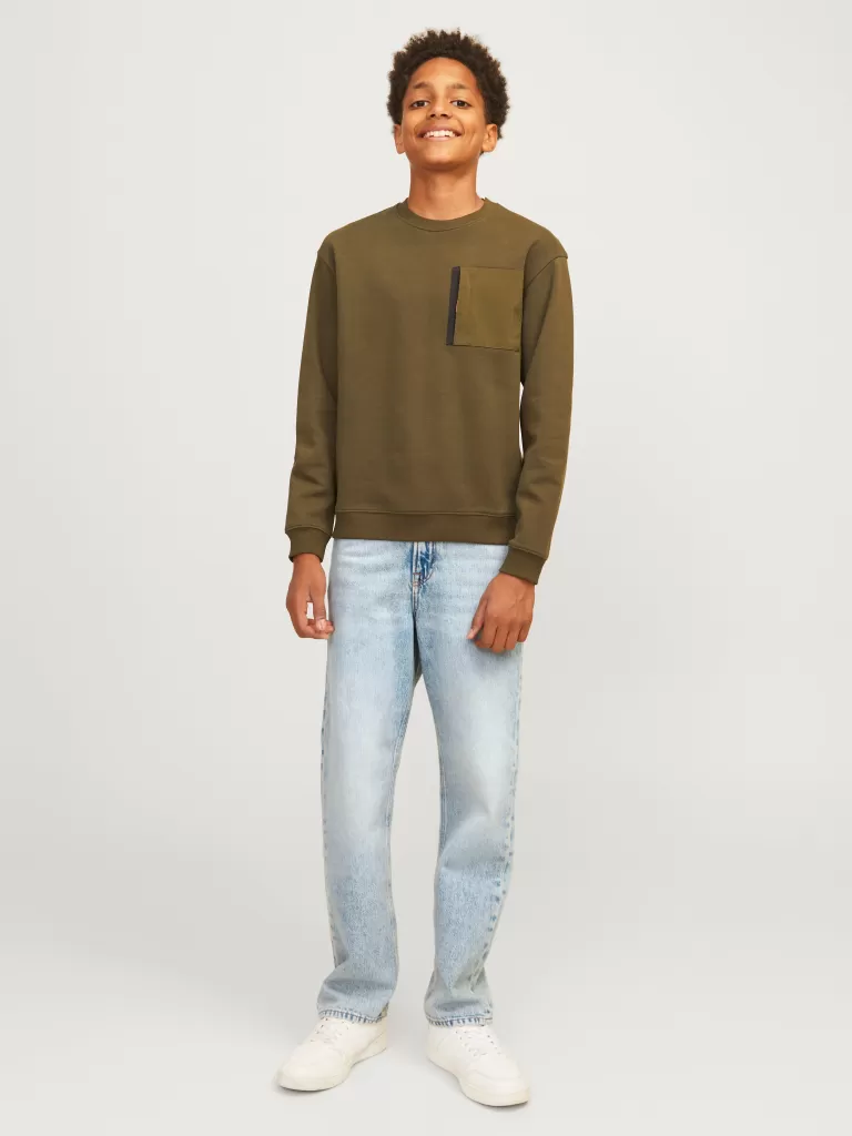 JACK & JONES Jeansy^JJICHRIS JJORIGINAL MF 047 JNR Jeansy o swobodnym kroju Junior Niebieski