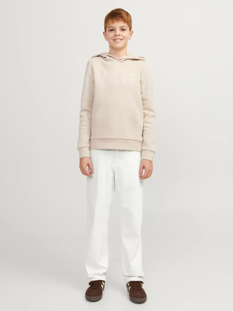 JACK & JONES Jeansy | Wyprzedaż^JJICHRIS JJORIGINAL MF 475 JNR Jeansy o swobodnym kroju Junior Biały