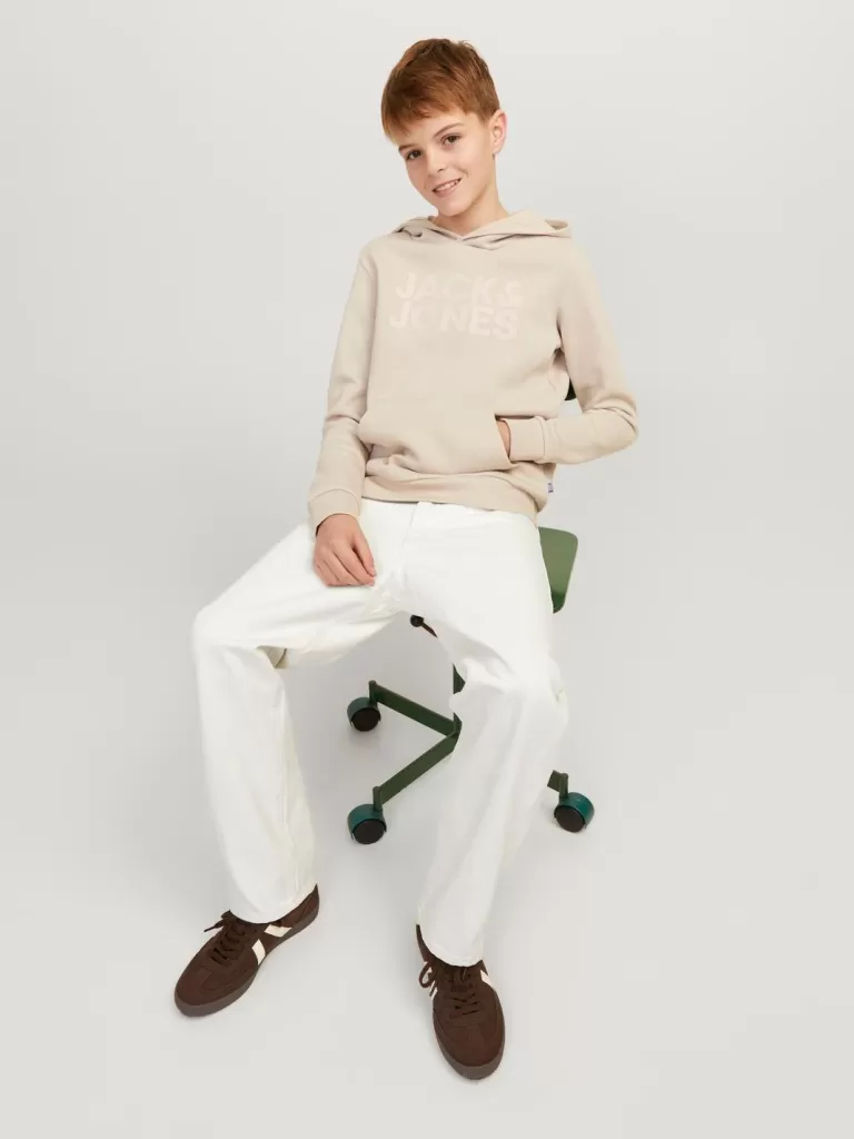 JACK & JONES Jeansy | Wyprzedaż^JJICHRIS JJORIGINAL MF 475 JNR Jeansy o swobodnym kroju Junior Biały