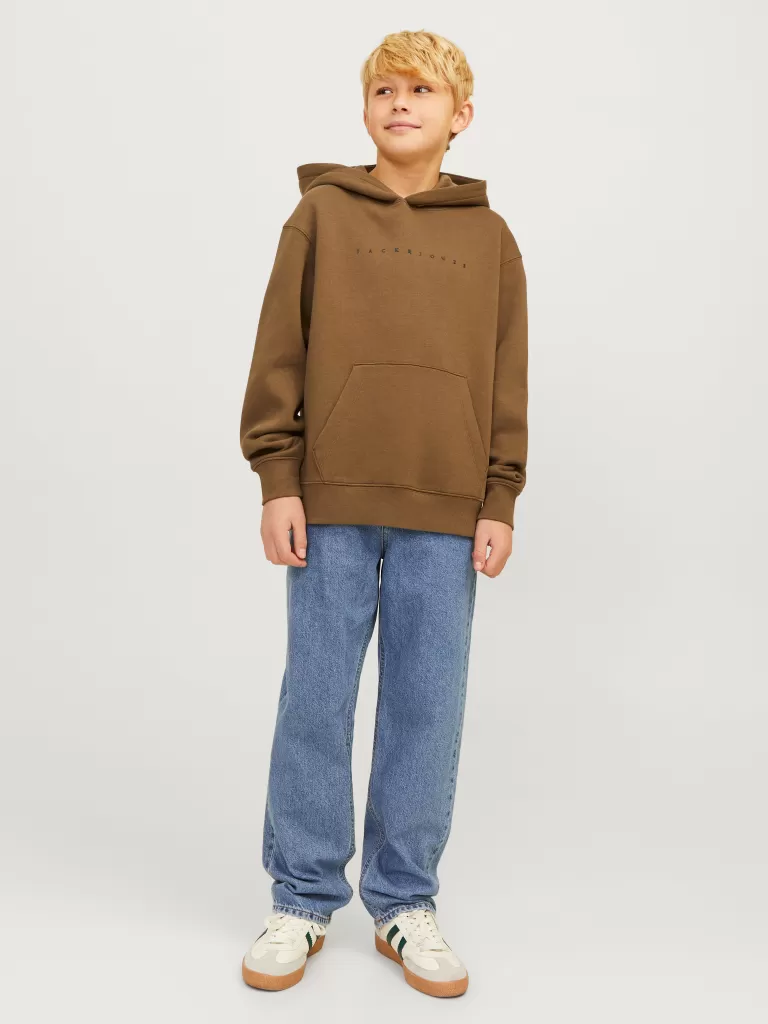 JACK & JONES Jeansy^JJICHRIS JJORIGINAL SQ 735 JNR Jeansy o swobodnym kroju Junior Niebieski