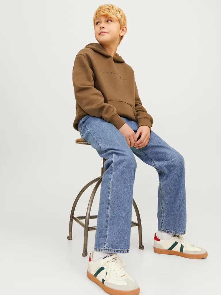 JACK & JONES Jeansy^JJICHRIS JJORIGINAL SQ 735 JNR Jeansy o swobodnym kroju Junior Niebieski