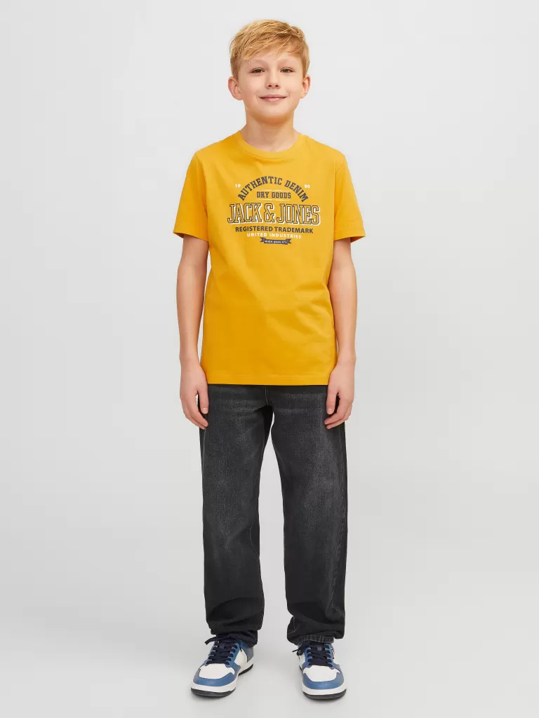 JACK & JONES Jeansy^JJICHRIS JJORIGINAL SQ 602 NOOS JNR Jeansy o swobodnym kroju Junior Czarny