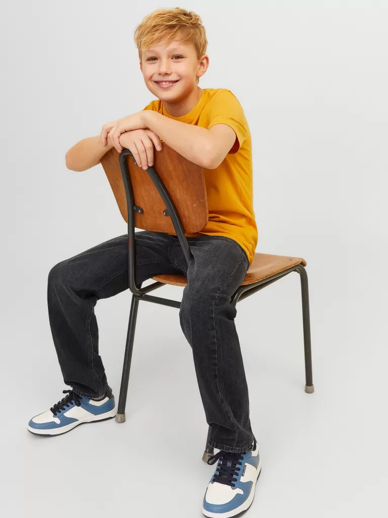 JACK & JONES Jeansy^JJICHRIS JJORIGINAL SQ 602 NOOS JNR Jeansy o swobodnym kroju Junior Czarny