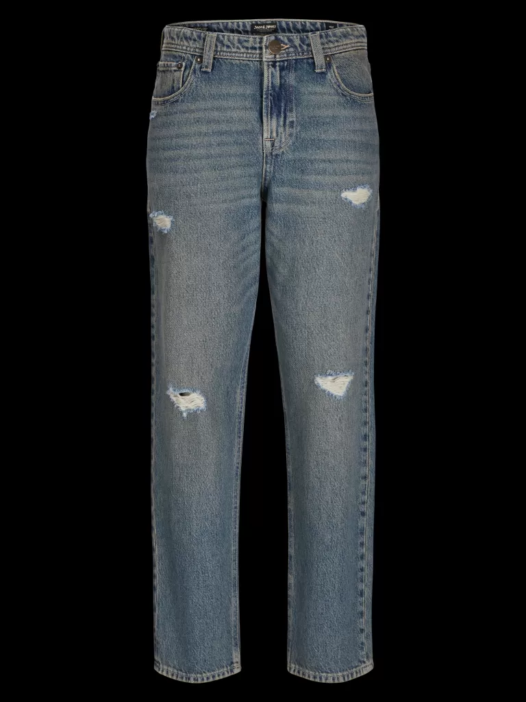 JACK & JONES Jeansy^JJICHRIS JJORIGINAL SQ 539 W.B JNR Jeansy o swobodnym kroju Junior Niebieski