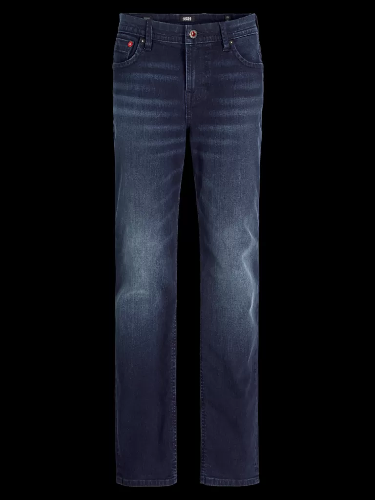 JACK & JONES Jeansy^JJICLARK JJLEON SQ 018 BF LN MNI Krój regularny Mini Niebieski