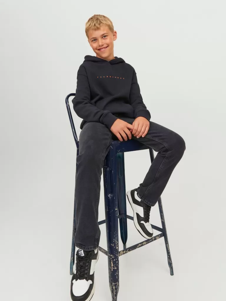 JACK & JONES Jeansy^JJICLARK JJORIGINAL AKM 912 NOOS JNR Krój regularny Junior Czarny