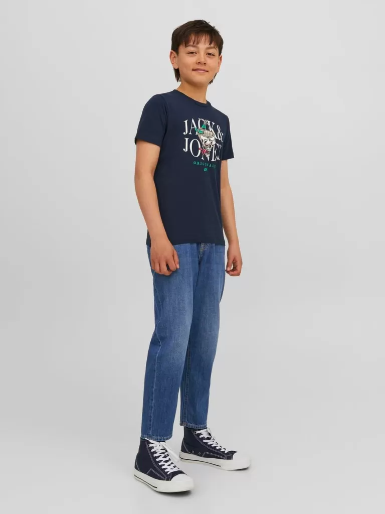 JACK & JONES Jeansy | Wyprzedaż^JJIFRANK JJORIGINIAL MF 283 JNR Jeansy o kroju wide Junior Niebieski