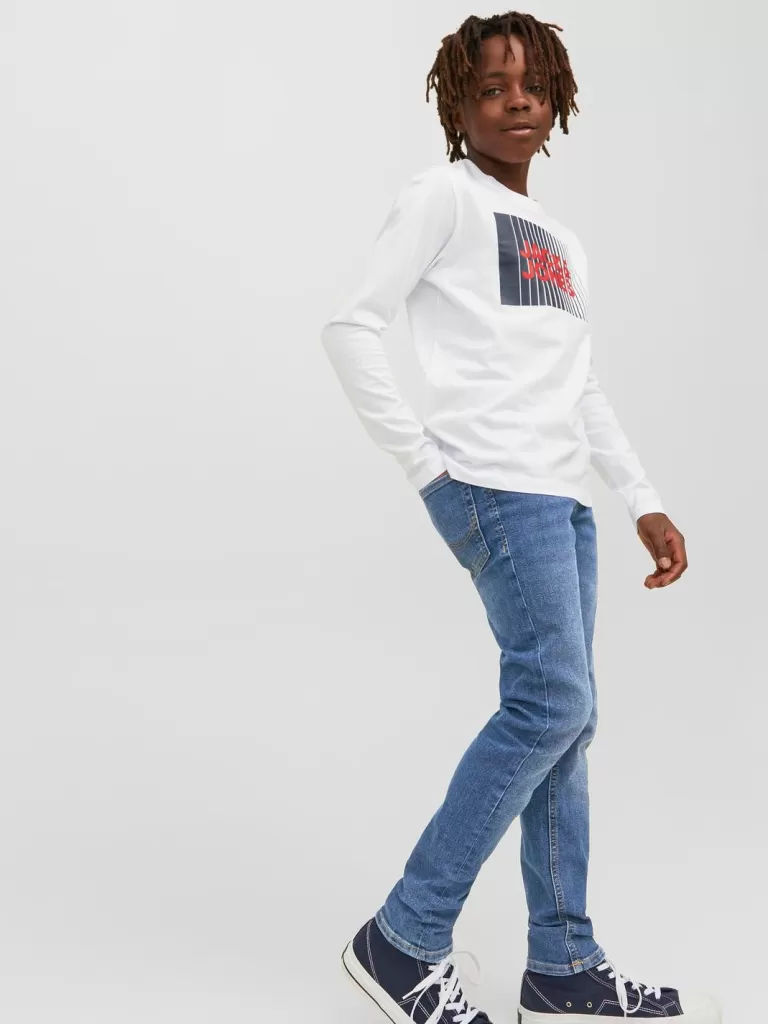 JACK & JONES Jeansy^JJIGLENN JJORIGINAL MF 071 NOOS JNR Jeansy o kroju slim fit Junior Niebieski