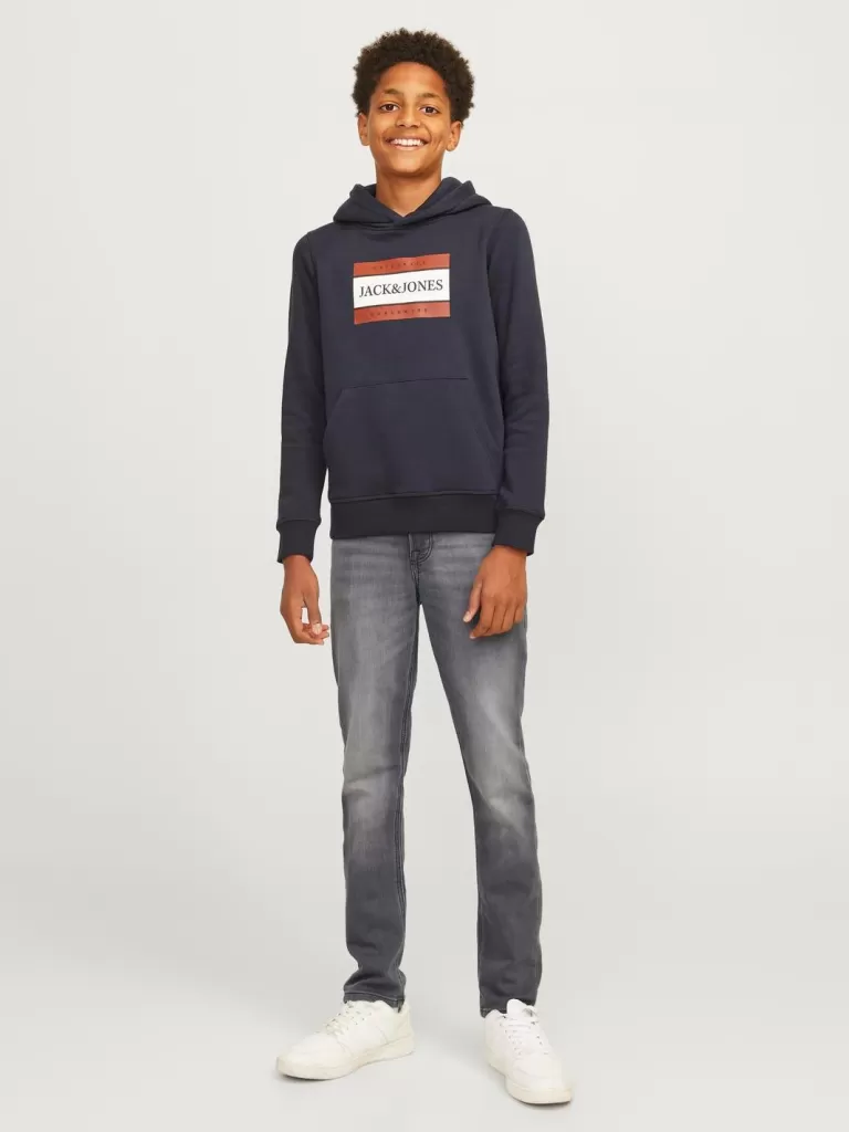 JACK & JONES Jeansy^JJIGLENN JJORIGINAL SQ 998 I.K NOOS JNR Jeansy o kroju slim fit Junior Szary