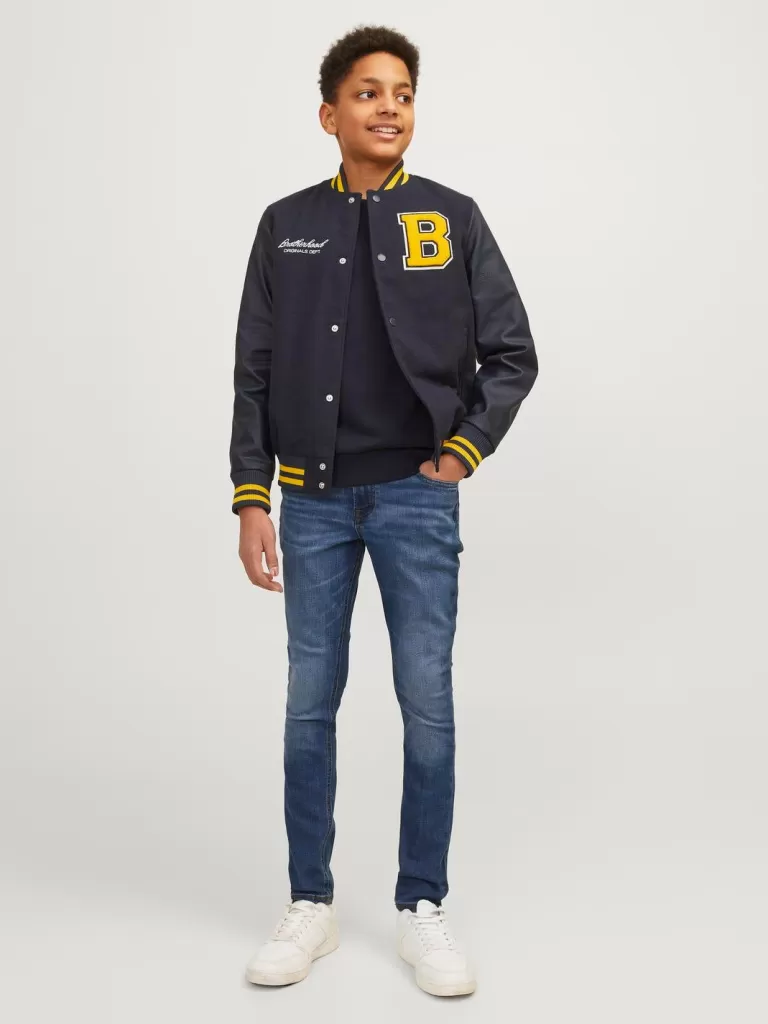 JACK & JONES Jeansy^JJILIAM JJORIGINAL AM 871 NOOS JNR Jeansy o kroju skinny Junior Niebieski