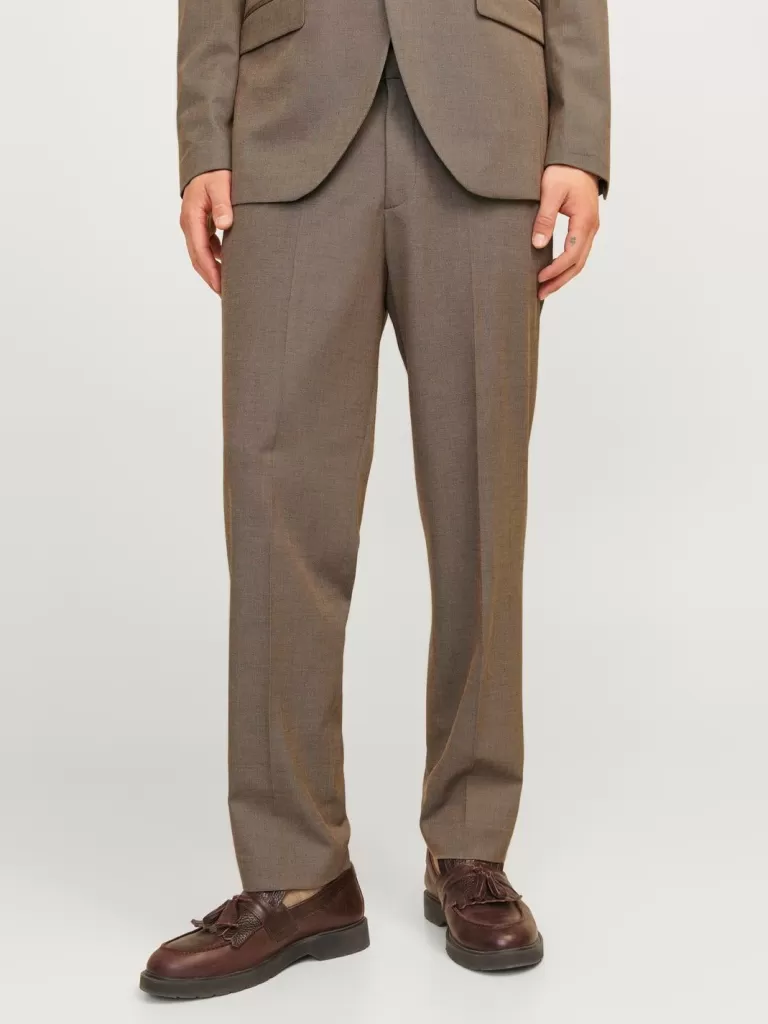 JACK & JONES Garnitury^JPRBUSHWICK Krój regularny Eleganckie spodnie Brązowy