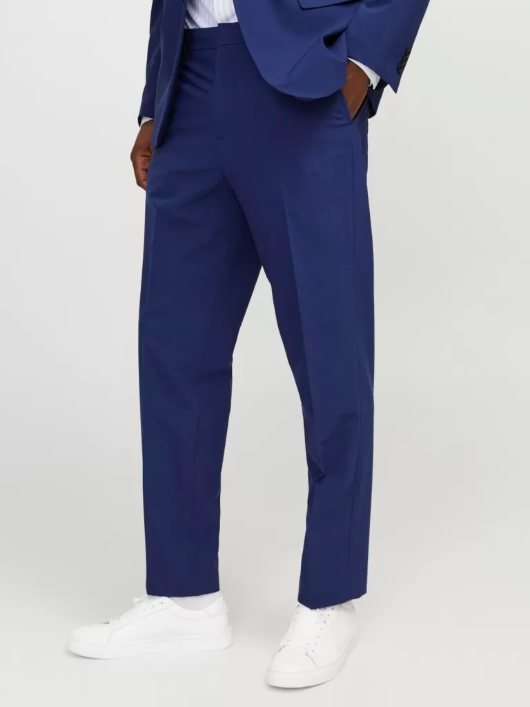 JACK & JONES Garnitury^JPRBUSHWICK Krój regularny Eleganckie spodnie Niebieski