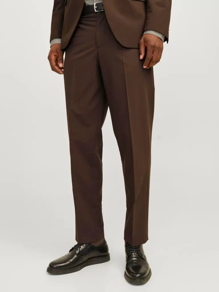 JACK & JONES Garnitury^JPRBUSHWICK Krój regularny Eleganckie spodnie Brązowy