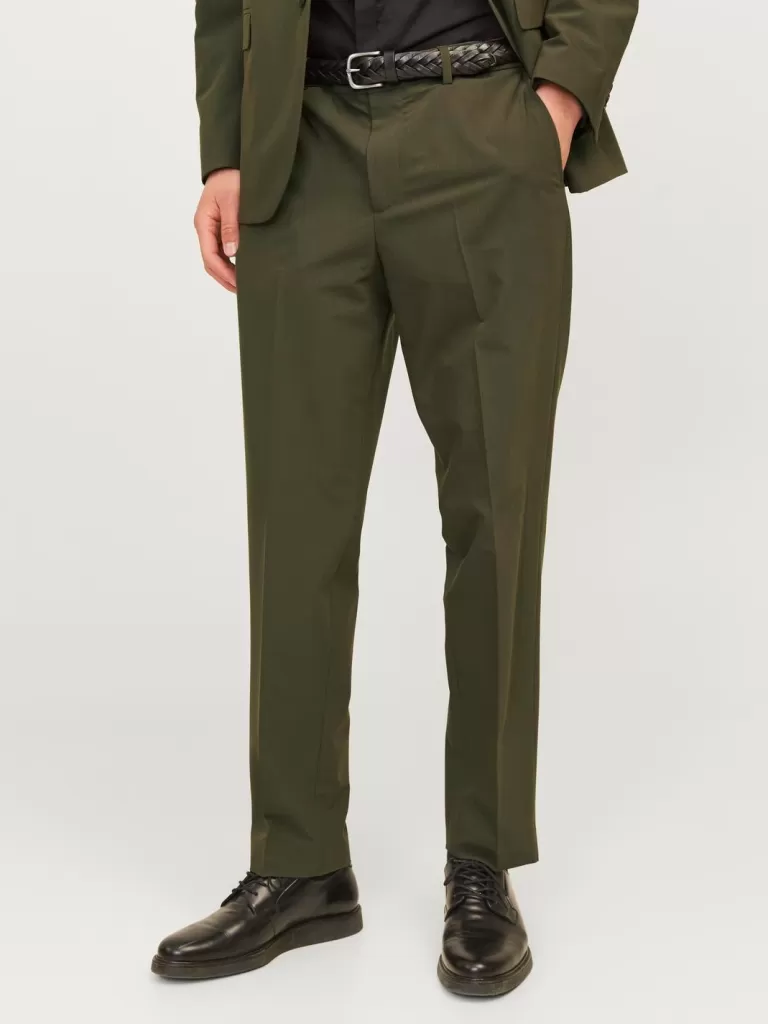 JACK & JONES Garnitury^JPRBUSHWICK Krój regularny Eleganckie spodnie Zielony