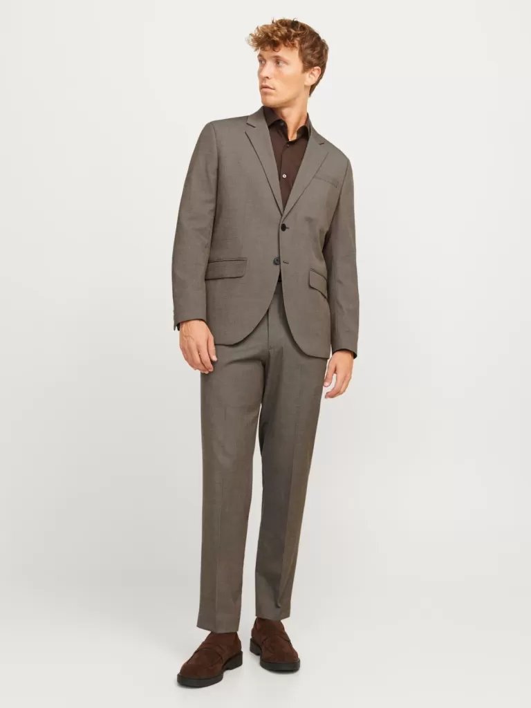 JACK & JONES Garnitury^JPRBUSHWICK Krój regularny Garnitur Brązowy