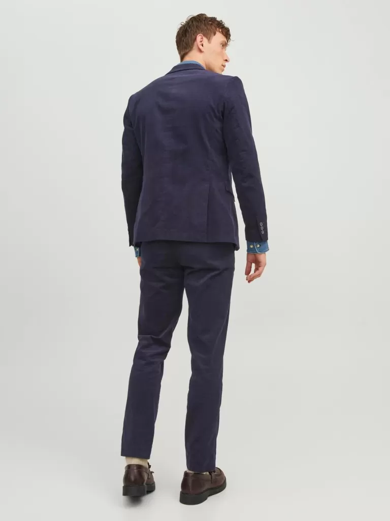 JACK & JONES Garnitury^JPRCORDUROY Krój slim Eleganckie spodnie Niebieski