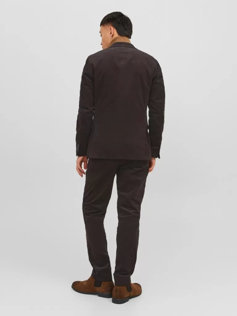 JACK & JONES Garnitury^JPRCORDUROY Krój slim Eleganckie spodnie Brązowy