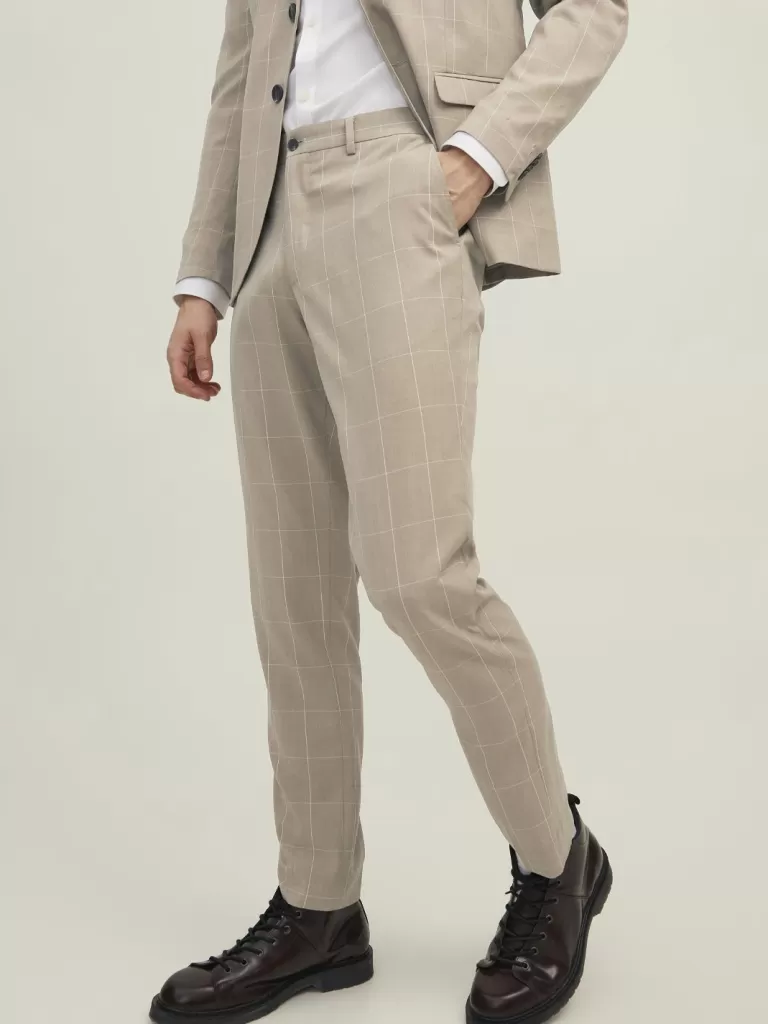 JACK & JONES Garnitury^JPRFRANCO Krój slim Eleganckie spodnie Beżowy