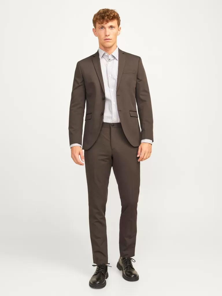 JACK & JONES Garnitury^JPRFRANCO Krój super slim Garnitur Brązowy