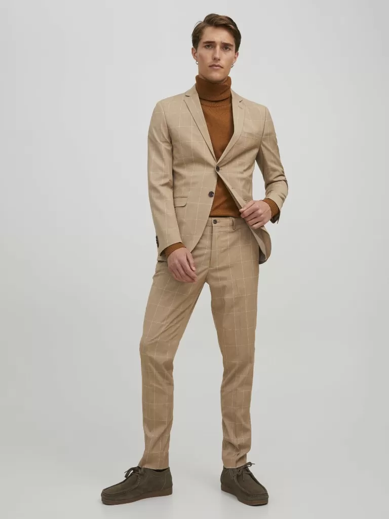 JACK & JONES Garnitury^JPRFRANCO Krój super slim Garnitur Beżowy