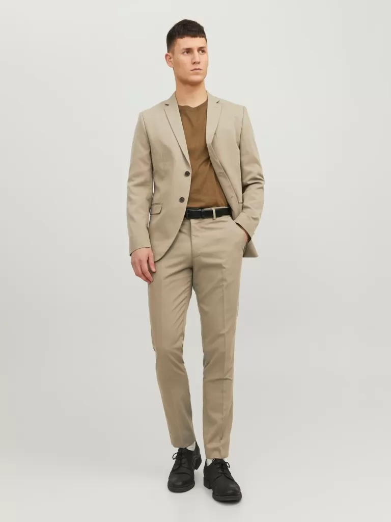JACK & JONES Garnitury^JPRFRANCO Krój super slim Garnitur Beżowy