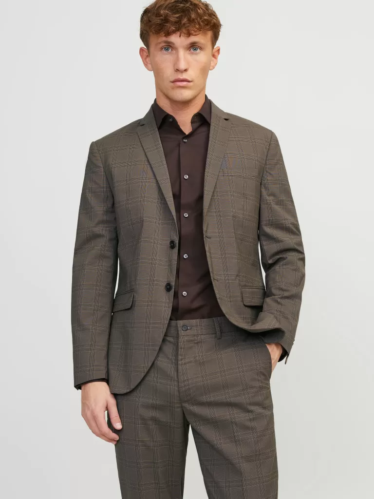 JACK & JONES Garnitury^JPRFRANCO Krój super slim Marynarka Brązowy