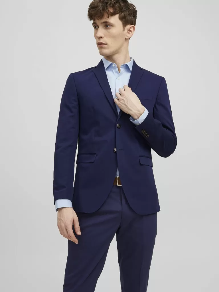 JACK & JONES Garnitury^JPRFRANCO Krój super slim Marynarka Niebieski