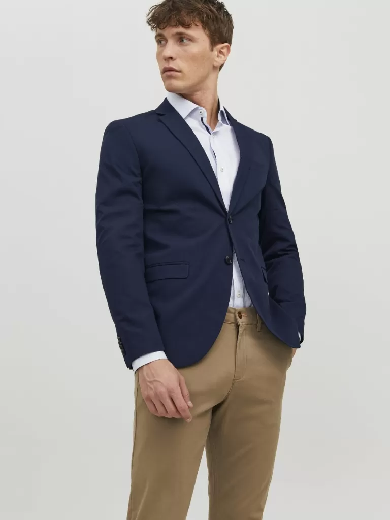 JACK & JONES Garnitury^JPRFRANCO Krój super slim Marynarka Niebieski