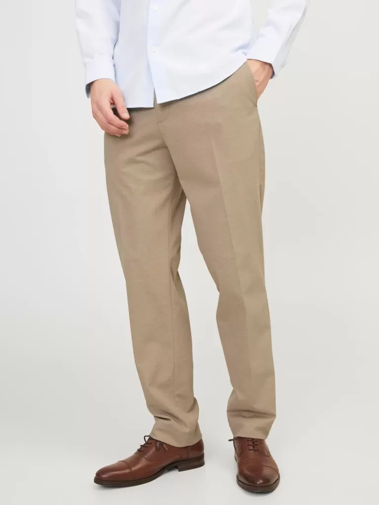 JACK & JONES Garnitury^JPRJONES Krój slim Eleganckie spodnie Beżowy