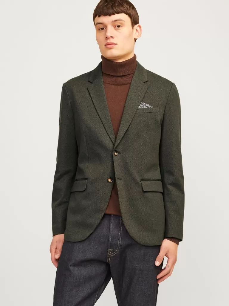 JACK & JONES Garnitury^JPRPRESTON Krój slim Marynarka Zielony