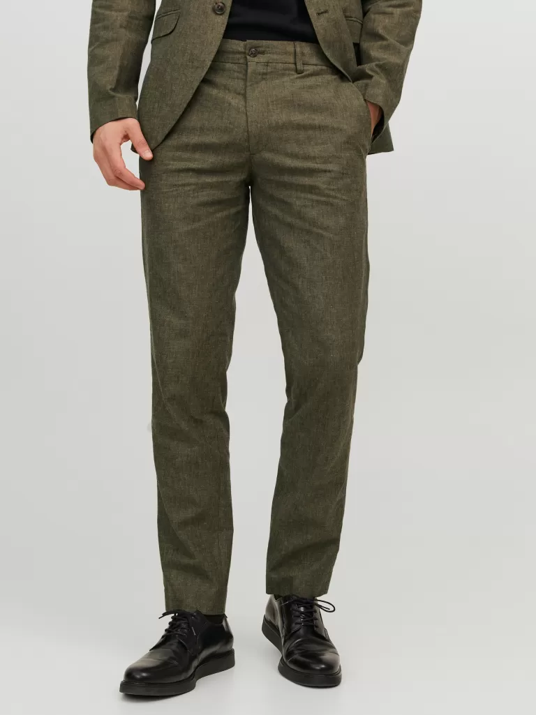 JACK & JONES Garnitury^JPRRIVIERA Krój slim Eleganckie spodnie Zielony