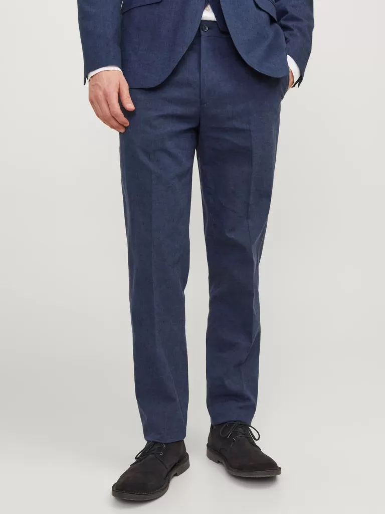 JACK & JONES Garnitury^JPRRIVIERA Krój slim Eleganckie spodnie Niebieski