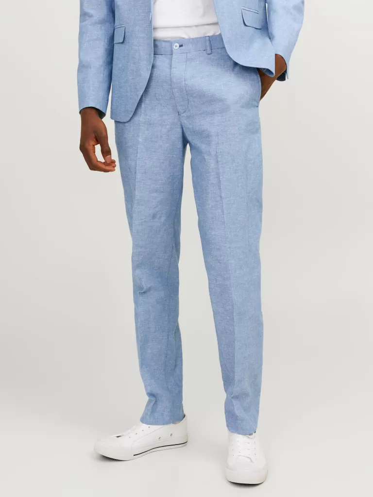 JACK & JONES Garnitury^JPRRIVIERA Krój slim Eleganckie spodnie Niebieski