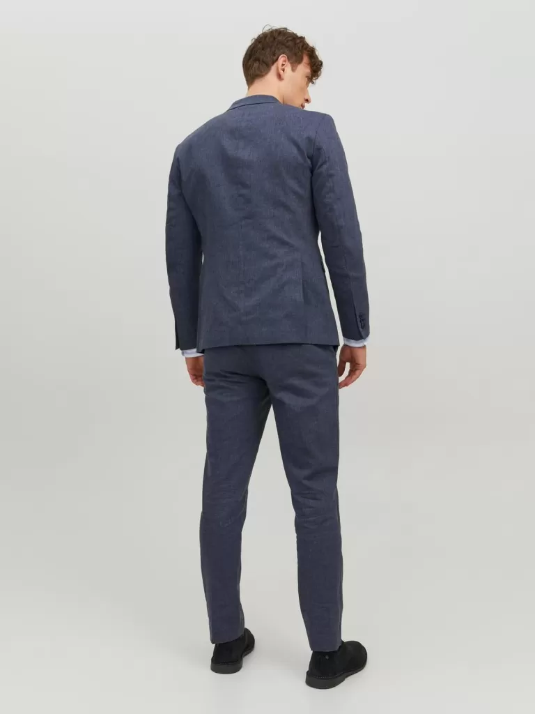 JACK & JONES Garnitury^JPRRIVIERA Krój slim Eleganckie spodnie Niebieski