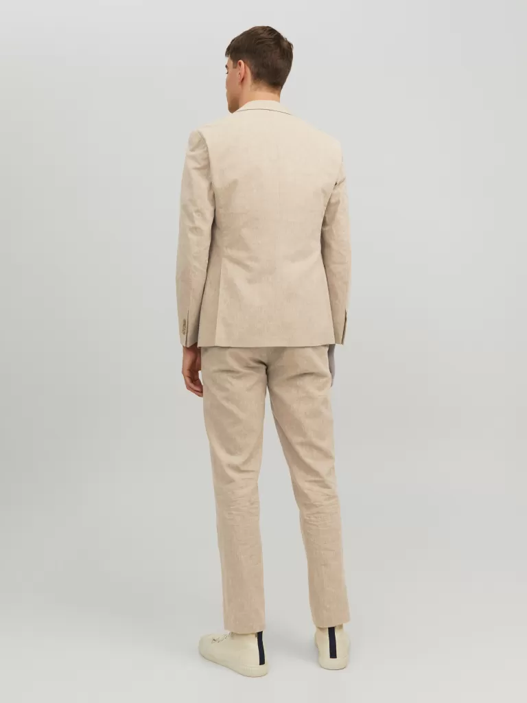 JACK & JONES Garnitury^JPRRIVIERA Krój slim Eleganckie spodnie Beżowy