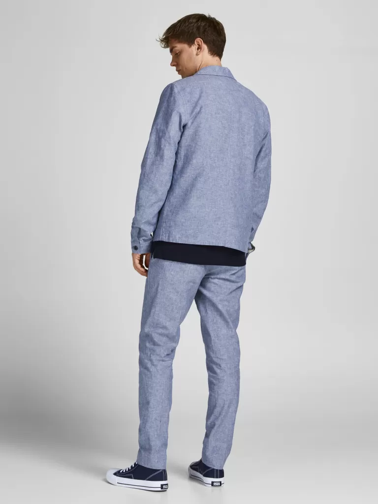 JACK & JONES Garnitury^JPRRIVIERA Krój slim Eleganckie spodnie Niebieski