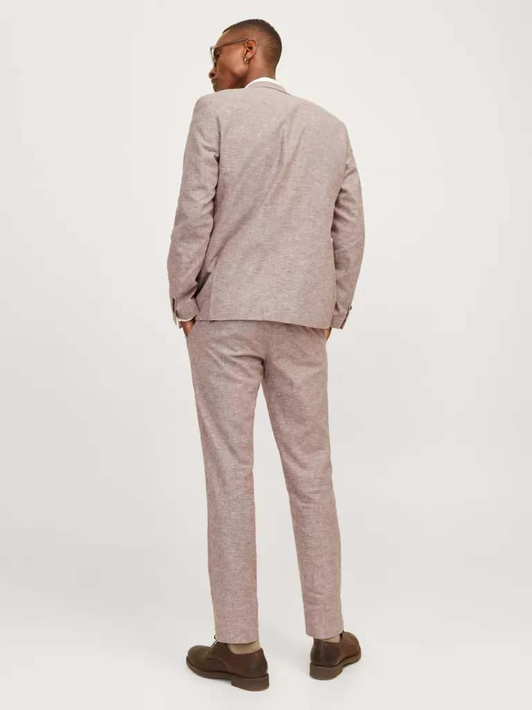 JACK & JONES Garnitury^JPRRIVIERA Krój slim Eleganckie spodnie Brązowy