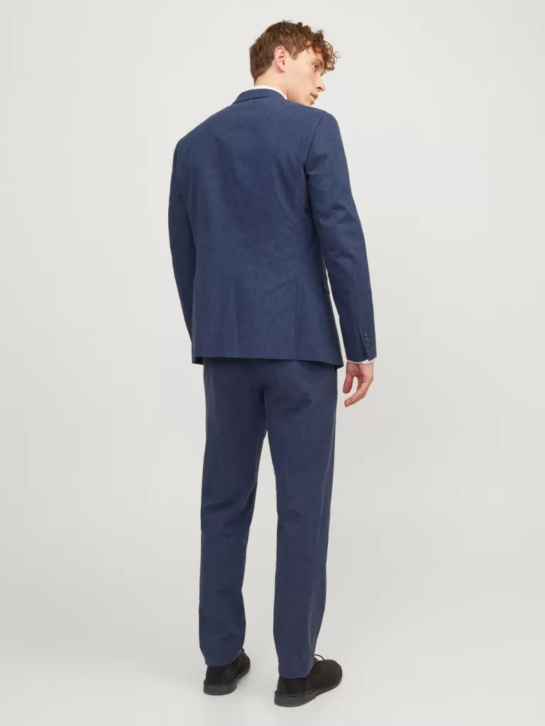 JACK & JONES Garnitury^JPRRIVIERA Krój slim Eleganckie spodnie Niebieski