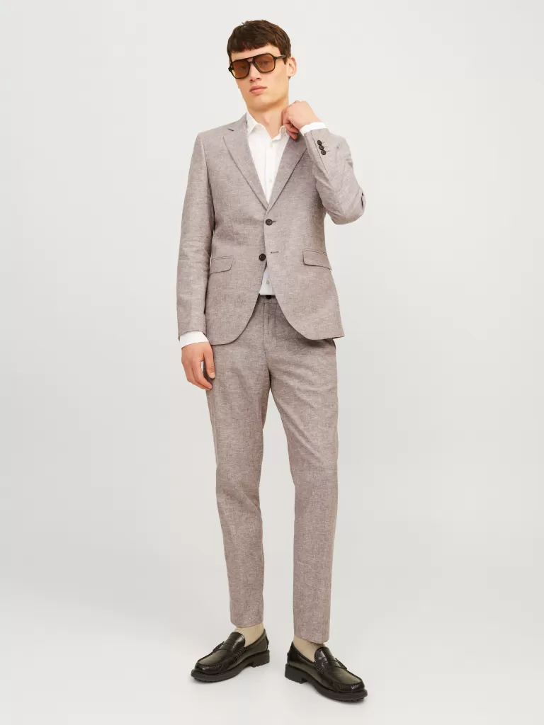 JACK & JONES Garnitury^JPRRIVIERA Krój slim Garnitur Brązowy