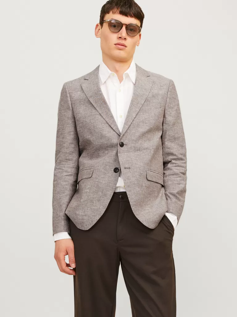 JACK & JONES Garnitury^JPRRIVIERA Krój slim Marynarka Brązowy