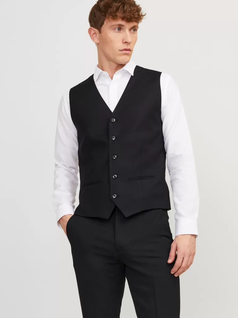 JACK & JONES Garnitury^JPRSOLARIS Krój slim Elegancka kamizelka Czarny