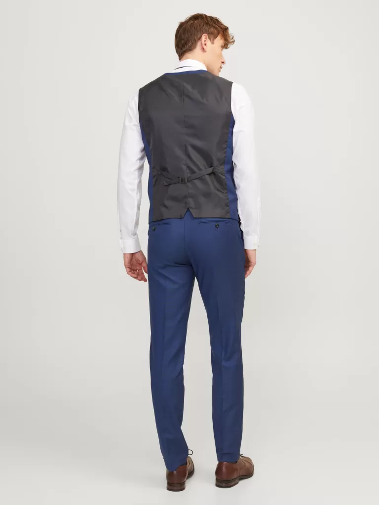 JACK & JONES Garnitury^JPRSOLARIS Krój slim Elegancka kamizelka Niebieski